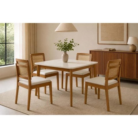Mesa Jantar Condessa 109 + 4 Cad Marquesa Eucalipto Nesher