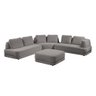 Sofá de Canto Modulado Vercelli 602cm com Almofadas Soltas e Puff Veludo Luxo Cinza G92 - Gran Belo - 2