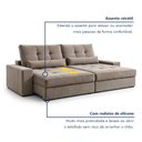Ver imagem 5 de Sofá Retrátil e Reclinável 210cm Enzo Plus Veludo Cinza