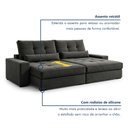 Ver imagem 6 de Sofá Retrátil e Reclinável 210cm Enzo Plus Cinza Grafite