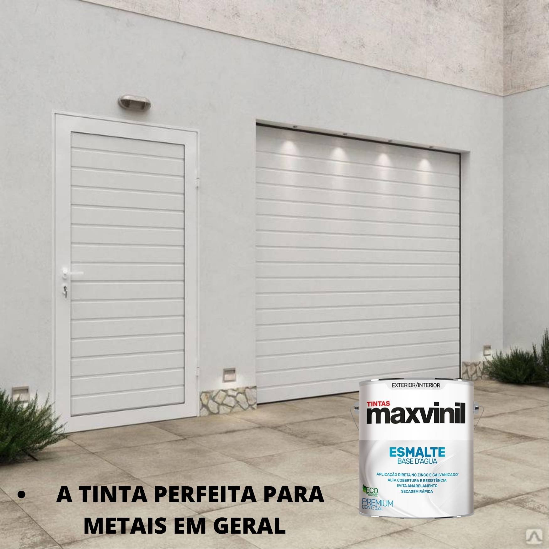 Maxvinil Esmalte Base Agua Branco Brilhante 3,6l Esmalte Base D'água para Metais Madeira Alvenaria B - 4