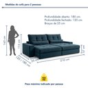 Ver imagem 3 de Sofá Retrátil e Reclinável 210cm Enzo Plus Azul