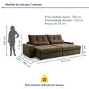 Ver imagem 3 de Sofá Retrátil e Reclinável 210cm Enzo Plus Marrom