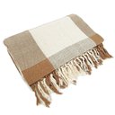Ver imagem 1 de Manta para Sofá Gigante Decorativa 2,55 X 1,85 Cor:caramelo com Cru Xadrez