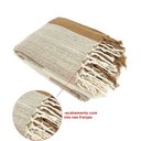 Ver imagem 2 de Manta para Sofá Gigante Decorativa 2,55 X 1,85 Cor:caramelo com Cru Xadrez