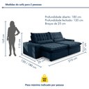 Ver imagem 3 de Sofá Retrátil e Reclinável 210cm Domínio Azul