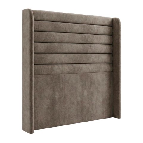 Cabeceira Cama Casal Queen Duna 160cm Orgânica Curva Bouclê Cappuccino - Montanari's Decor