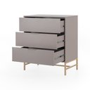 Ver imagem 2 de Cômoda Square para Quarto 3 Gavetas Pés de Metal 80cm Nude Gianduia Casavee