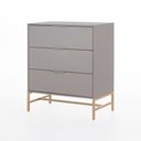 Ver imagem 3 de Cômoda Square para Quarto 3 Gavetas Pés de Metal 80cm Nude Gianduia Casavee