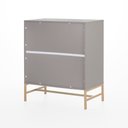 Ver imagem 4 de Cômoda Square para Quarto 3 Gavetas Pés de Metal 80cm Nude Gianduia Casavee
