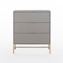 Ver imagem 1 de Cômoda Square para Quarto 3 Gavetas Pés de Metal 80cm Nude Gianduia Casavee