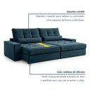 Ver imagem 4 de Sofá Retrátil e Reclinável 290cm Enzo Plus Azul