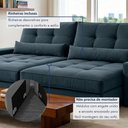 Ver mais imagens de Sofá Retrátil e Reclinável 290cm Enzo Plus Azul