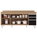 Ver imagem 3 de Balcão Gabinete 180cm com Tampo Dallas Castanho/Preto - Lumil Lumil Móveis