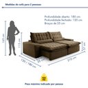 Ver imagem 3 de Sofá Retrátil e Reclinável 210cm Domínio Marrom