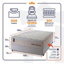 Ver imagem 3 de Conjunto Cama Box Casal c/ Molas Ensacadas Roma Branco 138x188x71
