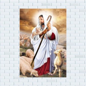 Placa Decorativa MDF Jesus Cristo Tamanho 20x27cm Modelo 3