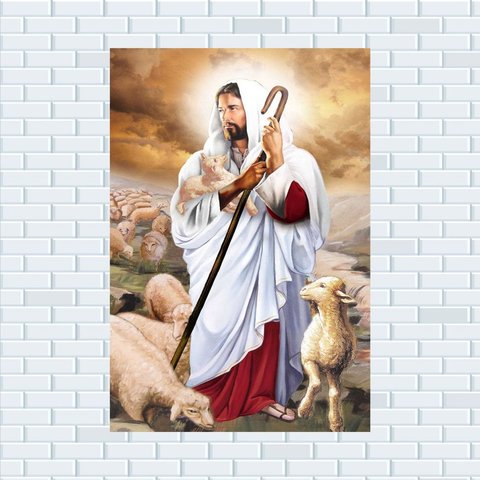 Placa Decorativa MDF Jesus Cristo Tamanho 20x27cm Modelo 3