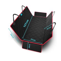 Kit Capa Pet Protetor Banco Traseiro Vermelho e Luva Tira Pelo Cão Duke e Dixie - 5