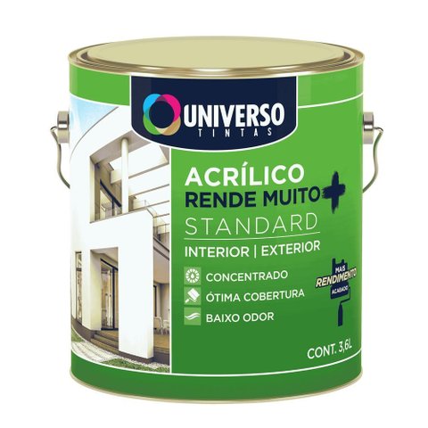 Tinta Acrílica Fosca Rende Muito 3,6 Litros Branco Gelo Univ Universo