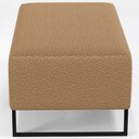 Ver mais imagens de Kit 02 Puffs Decorativo Sala De Estar Cléo 90cm Base De Ferro Preto W01 Bouclê Mostarda- Lyam Decor