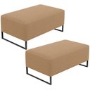 Ver imagem 1 de Kit 02 Puffs Decorativo Sala De Estar Cléo 90cm Base De Ferro Preto W01 Bouclê Mostarda- Lyam Decor