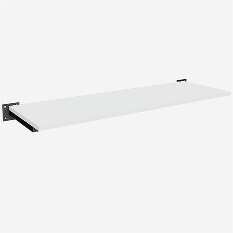 Prateleira MDF Preta/Branca 90x30cm Quadrada Leve Simples Comac - Branco/Preto