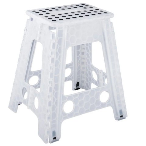 Banqueta Plástica Dobrável 45cm 150kg Cor Branco - Kala