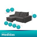 Ver imagem 3 de Sofá Vancouver 3 Lugares Retrátil e Reclinável Veludo - Meu Estofado:cinza