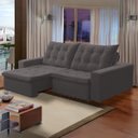 Ver imagem 2 de Sofá Vancouver 3 Lugares Retrátil e Reclinável Veludo - Meu Estofado:cinza