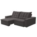 Ver imagem 1 de Sofá Vancouver 3 Lugares Retrátil e Reclinável Veludo - Meu Estofado:cinza