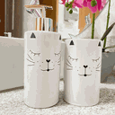 Ver imagem 2 de Kit Banheiro Lavabo Jogo Sabonete Líquido 2 Peças / Gatinho