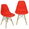 Kit 2 Cadeiras Charles Eames Eiffel Wood Design - Vermelha Vermelho - 3