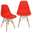 Ver imagem 3 de Kit 2 Cadeiras Charles Eames Eiffel Wood Design - Vermelha Vermelho