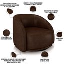 Ver imagem 4 de Kit 02 Poltronas Decorativas Giratória Angelina M03 Couríssimo Marrom - Lyam Decor