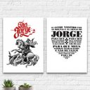 Ver imagem 1 de Kit 2 Quadros Decorativos São Jorge 24x18cm:Madeira preta
