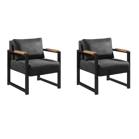 Kit 2 Poltronas Decorativa para Sala Recepção Estilo Industrial Ipanema