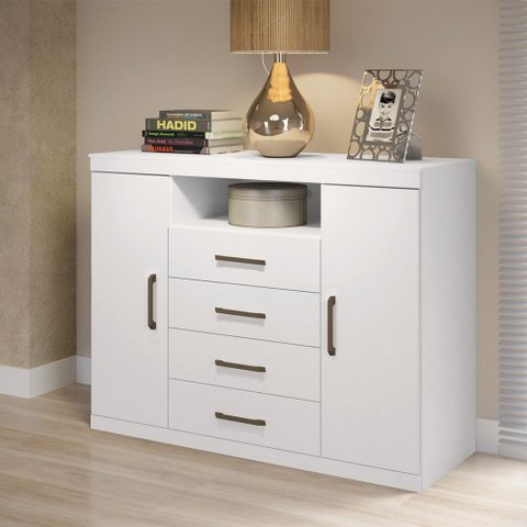 Cômoda para Quarto 2 Portas 4 Gavetas 1 Nicho Master