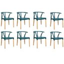 Ver imagem 1 de Conjunto 8 Cadeiras Polipropileno Wishbone Yescasa Verde/Escuro