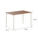 Ver imagem 2 de Mesa de Jantar Retangular 1,2m 1586 Carraro Freijó/Prata