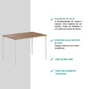 Ver imagem 3 de Mesa de Jantar Retangular 1,2m 1586 Carraro Freijó/Prata