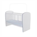 Ver imagem 1 de Berço Percasa para Colchão 130X60cm MDP e Madeira Maciça Branco e Azul Certificado Inmetro