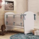 Ver imagem 3 de Berço Percasa para Colchão 130X60cm MDP e Madeira Maciça Branco e Azul Certificado Inmetro