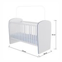 Ver imagem 2 de Berço Percasa para Colchão 130X60cm MDP e Madeira Maciça Branco e Azul Certificado Inmetro