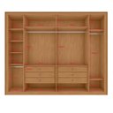 Ver imagem 2 de Guarda Roupa 6 Portas 6 Gavetas 100% Mdf Easy Space Amendoa Clean/off White