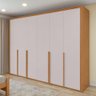 Guarda Roupa 6 Portas 6 Gavetas 100% Mdf Easy Space Amendoa Clean/off White - 1