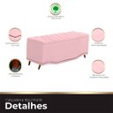 Ver imagem 3 de Calçadeira Baú Queen Estofada Maitê Veludo Rosa Bebe