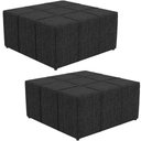 Ver imagem 1 de Kit 02 Puffs Quadrado Milano 90x90cm W01 Linho Chumbo