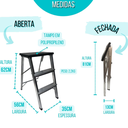 Ver imagem 3 de Kit 2 Escada Banco 2 Degraus Alumínio Dobrável Portátil