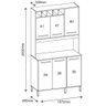Armário de Cozinha Thaís 1,07 Mt 6 Portas Branco - 2